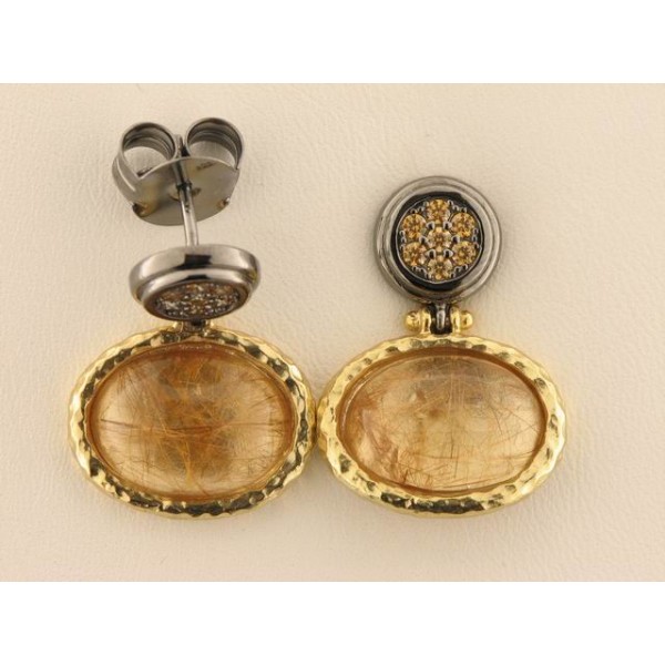 Pendientes plata chapado piedra