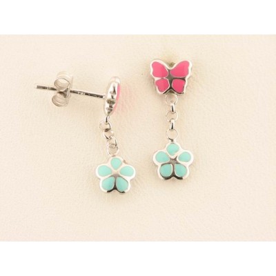 Pendientes plata esmalte