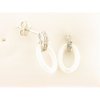 Lotus plata pendientes ceramica