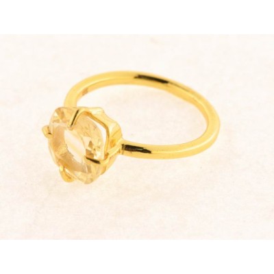 Anillo Plata Chapada Citrino