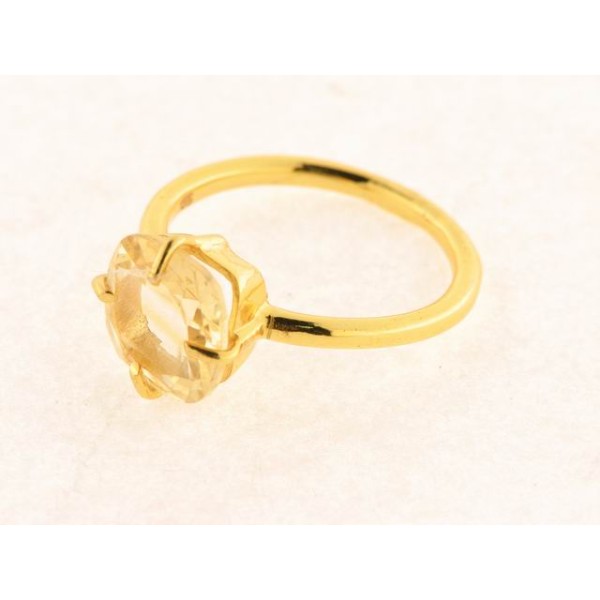 Anillo Plata Chapada Citrino