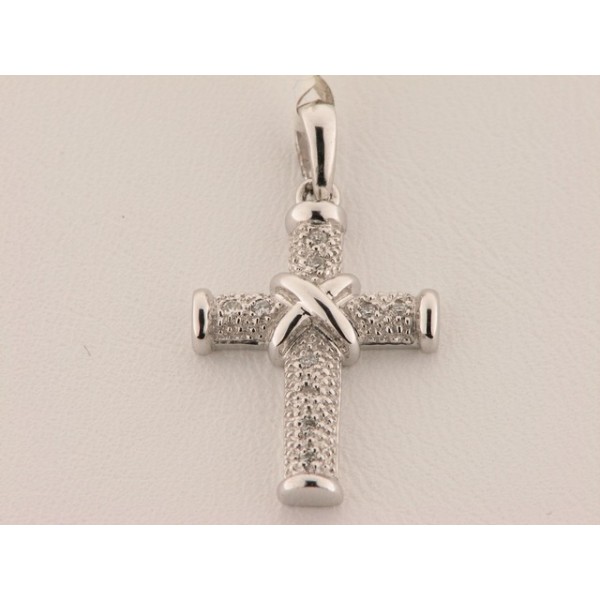 Cruz Oro Blanco Diamantes