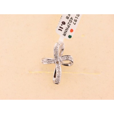 Cruz Oro Blanco Diamantes