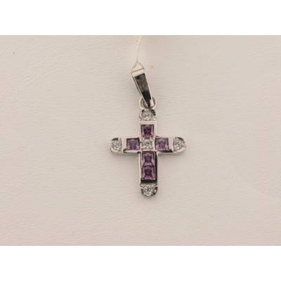 Cruz Oro Blanco Piedras