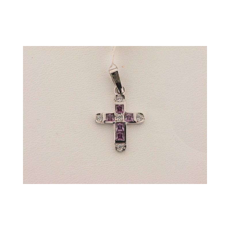 Cruz Oro Blanco Piedras