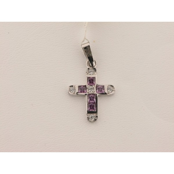 Cruz Oro Blanco Piedras