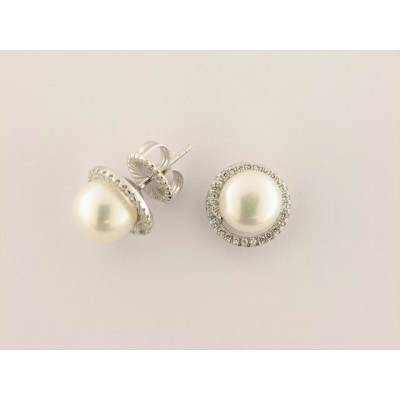 Camaleoni Pendientes Plata Circonita Perla