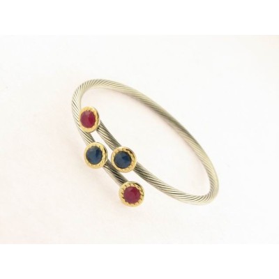 Pulsera Aro Acero Piedras