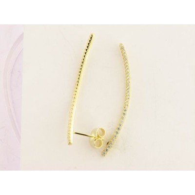 Linea argent pendientes plata dorada zircon