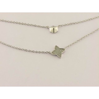 Gargantilla plata zirconitas