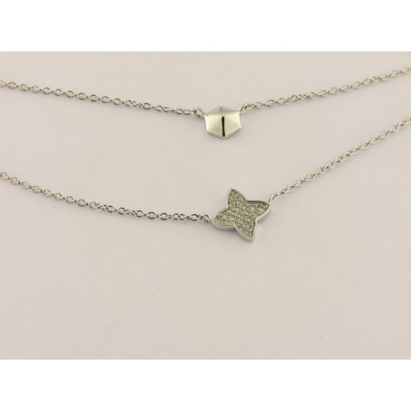 Gargantilla plata zirconitas