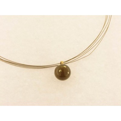 Colgante Oro Resina Marron
