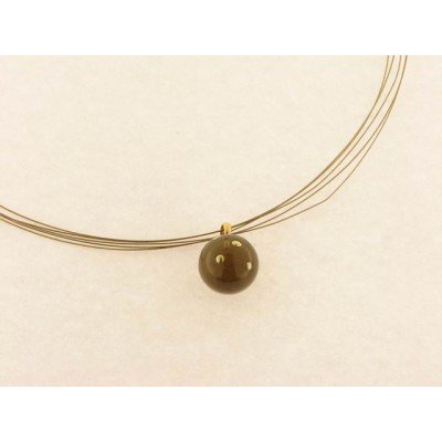 Colgante Oro Resina Marron