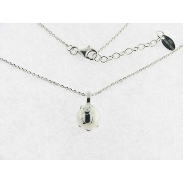 Lotus plata colgante perla