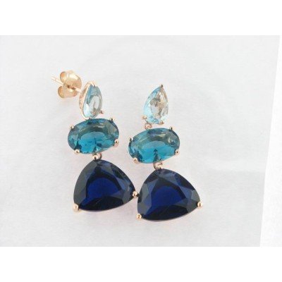 Linea argent pendientes plata chapada piedras