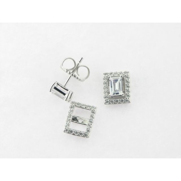 Camaleoni Pendientes Plata Zirconitas