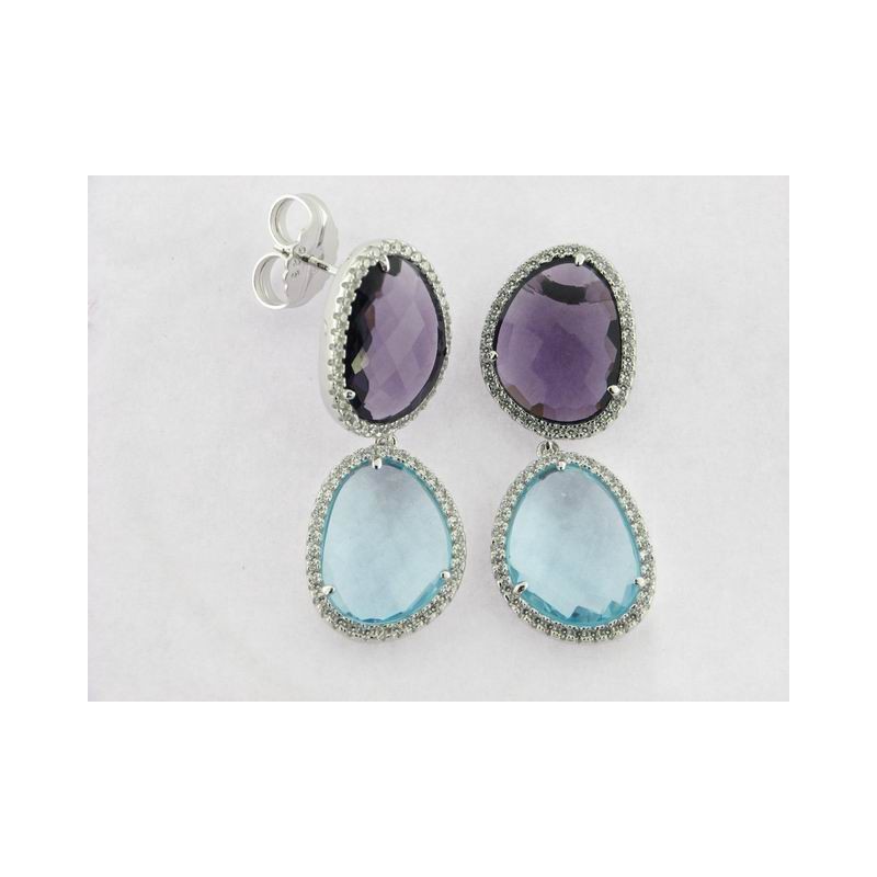 Camaleoni Pendientes Plata Piedras