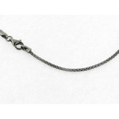 Lineargent cadena plata chapada negro 80cm