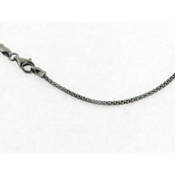 Lineargent cadena plata chapada negro 80cm