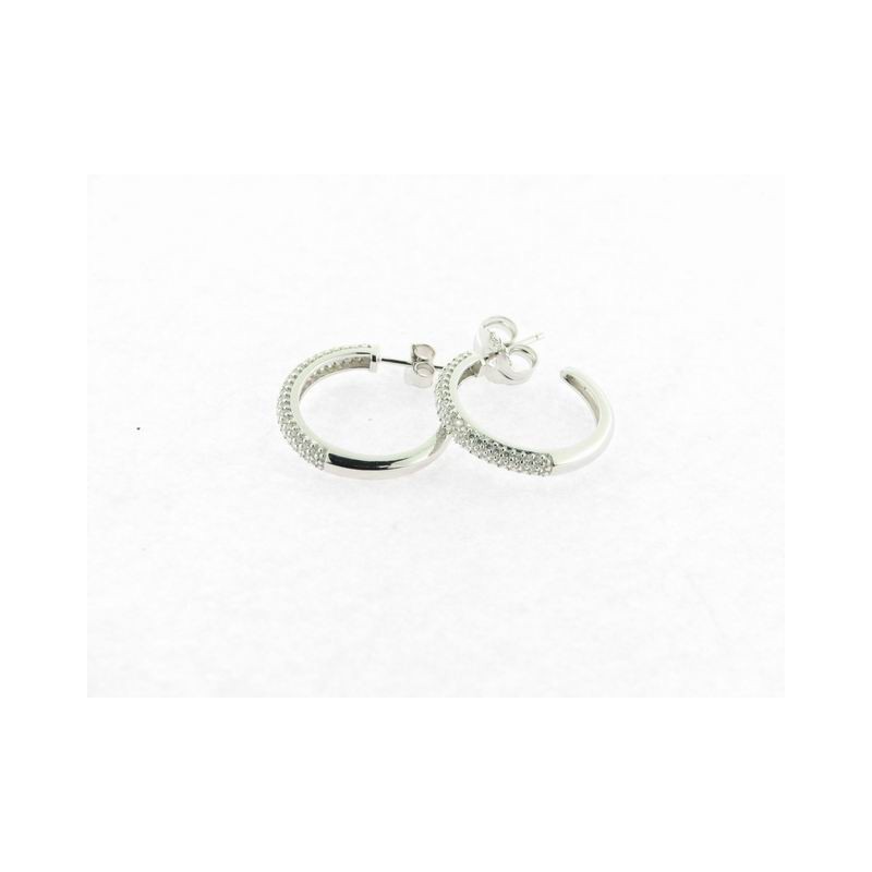 Lineargent pendientes aro plata circonitas