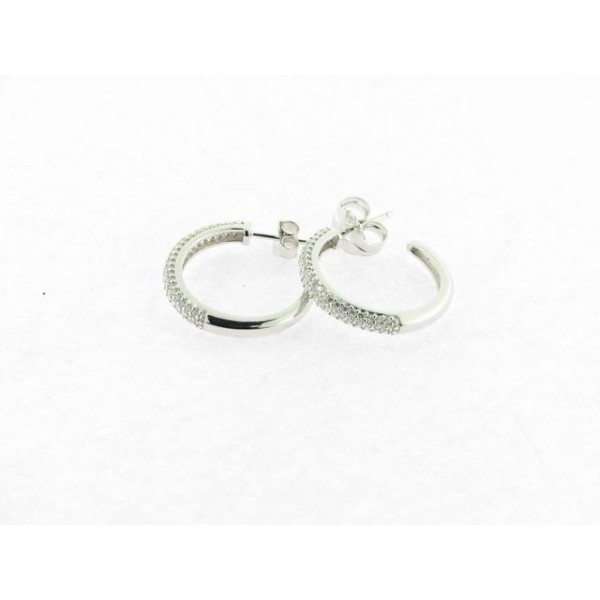 Lineargent pendientes aro plata circonitas