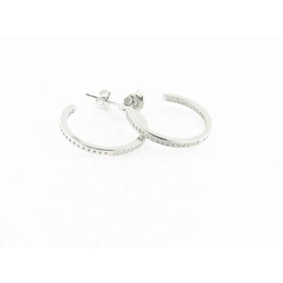 Lotus pendientes aro plata