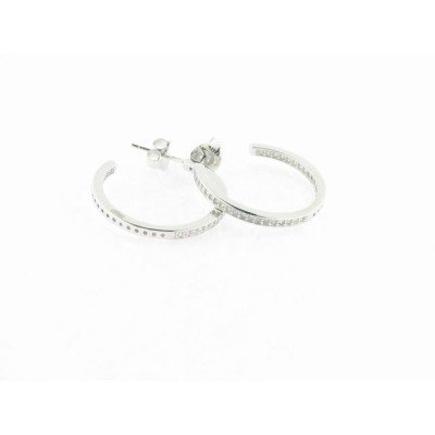 Lotus pendientes aro plata