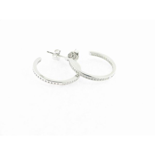 Lotus pendientes aro plata