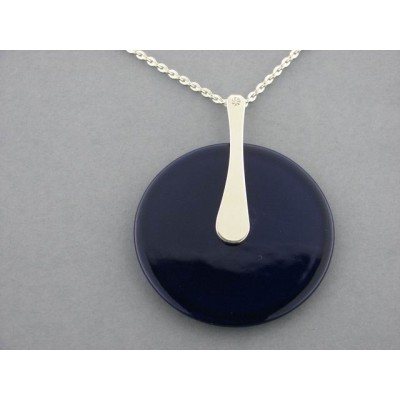 Colgante rueta con asa y cadena plata