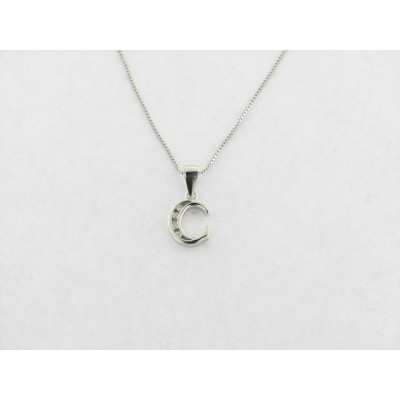 Colgante Letra C Plata Piedras