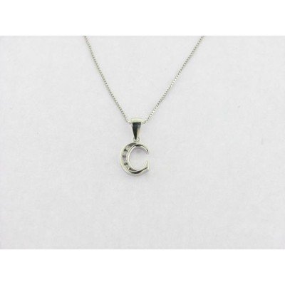 Colgante Letra C Plata Piedras