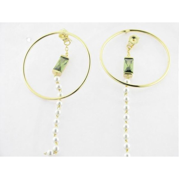Linea argent pendientes plata chapada perla
