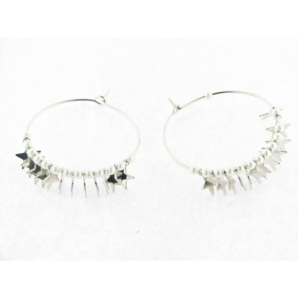 Lineargent pendientes aro plata perlas