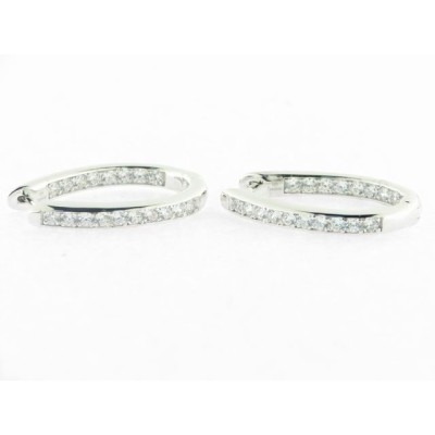 Camaleoni Pendientes Aro Plata Zirconita