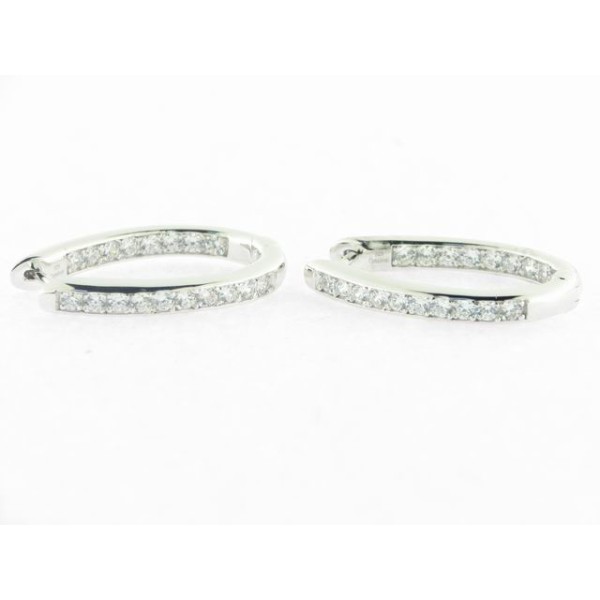 Camaleoni Pendientes Aro Plata Zirconita