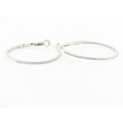 Camaleoni Pendientes Aro Plata Zirconita