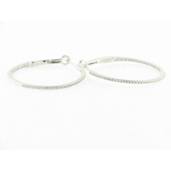 Camaleoni Pendientes Aro Plata Zirconita