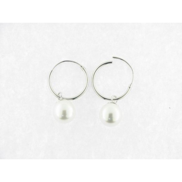 Viceroy pendientes aro plata perla