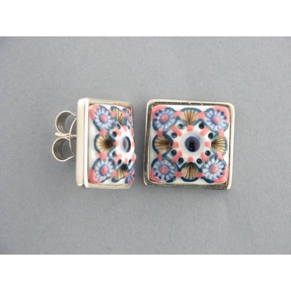 Pendientes azulejo a plata **