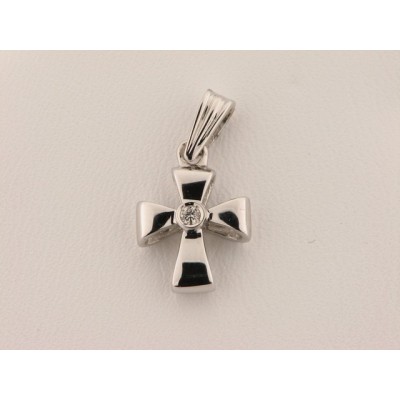 Cruz Oro Blanco Diamante