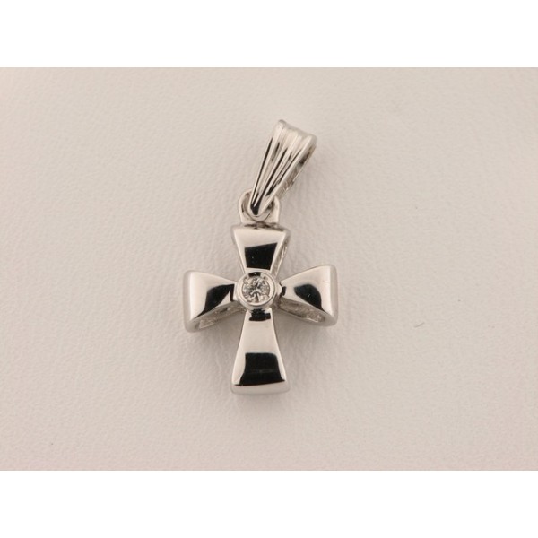 Cruz Oro Blanco Diamante