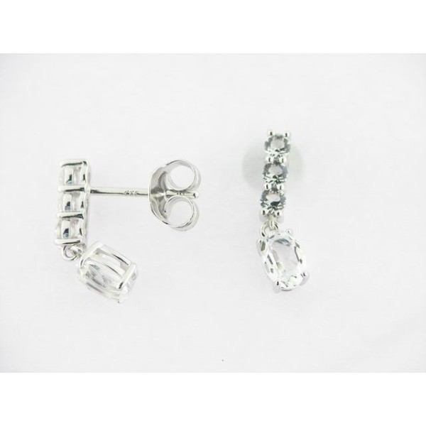 Lotus pendientes plata swarovki