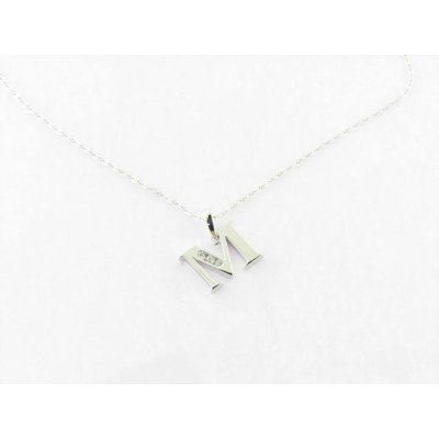 Lotus Colgante Letra "M" Plata