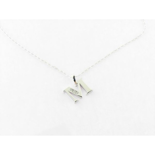Lotus Colgante Letra "M" Plata