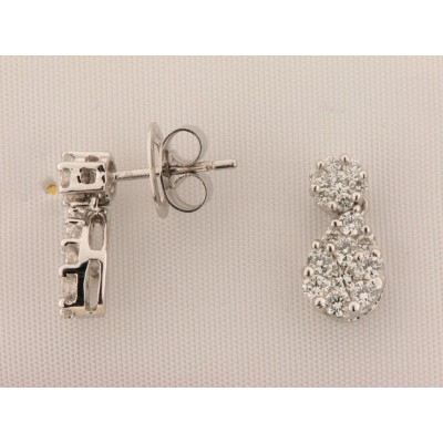 Pendientes Oro Blanco Diamantes