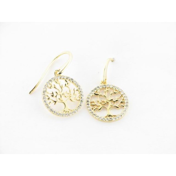 Lotus Pendientes Plata Chapada