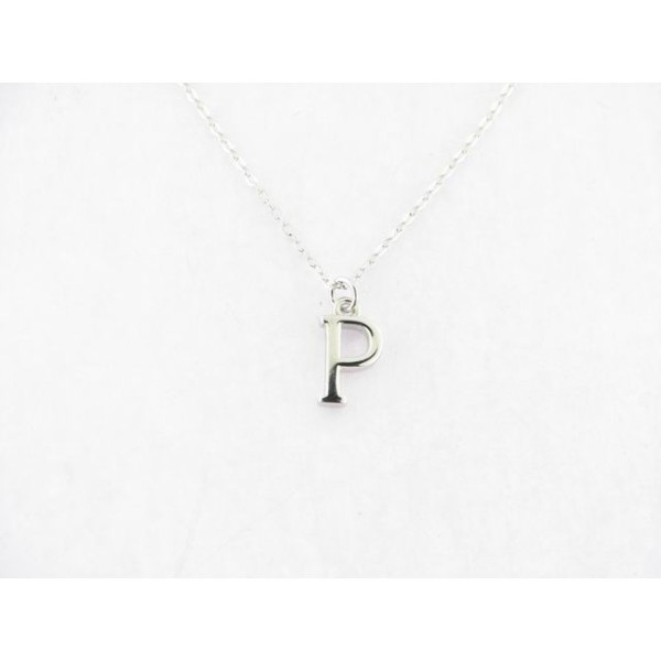 Colgante Inicial  P Plata con Cadena