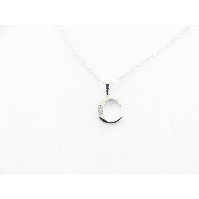 Lotus Colgante Letra "C" Plata
