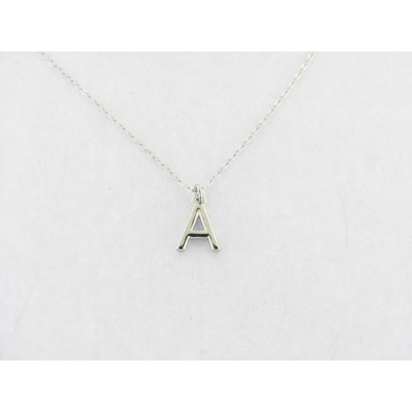 Colgante Letra A Plata  con Cadena