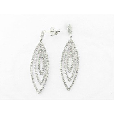 Pendientes Oro Blanco Diamantes